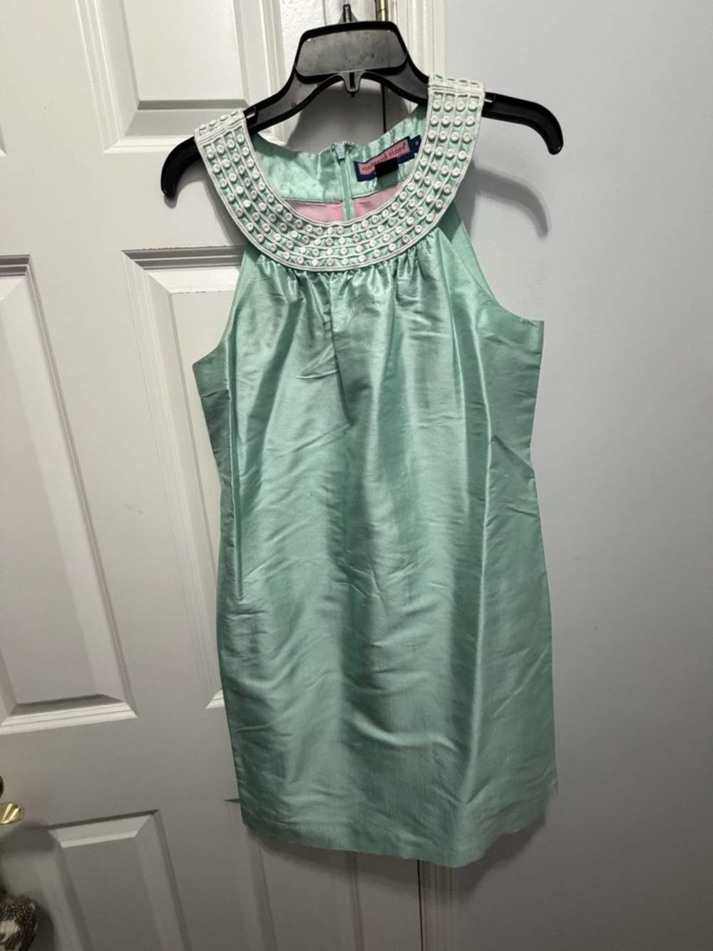 Vineyard Vines Mint Green Beaded Neckline Dress size 8